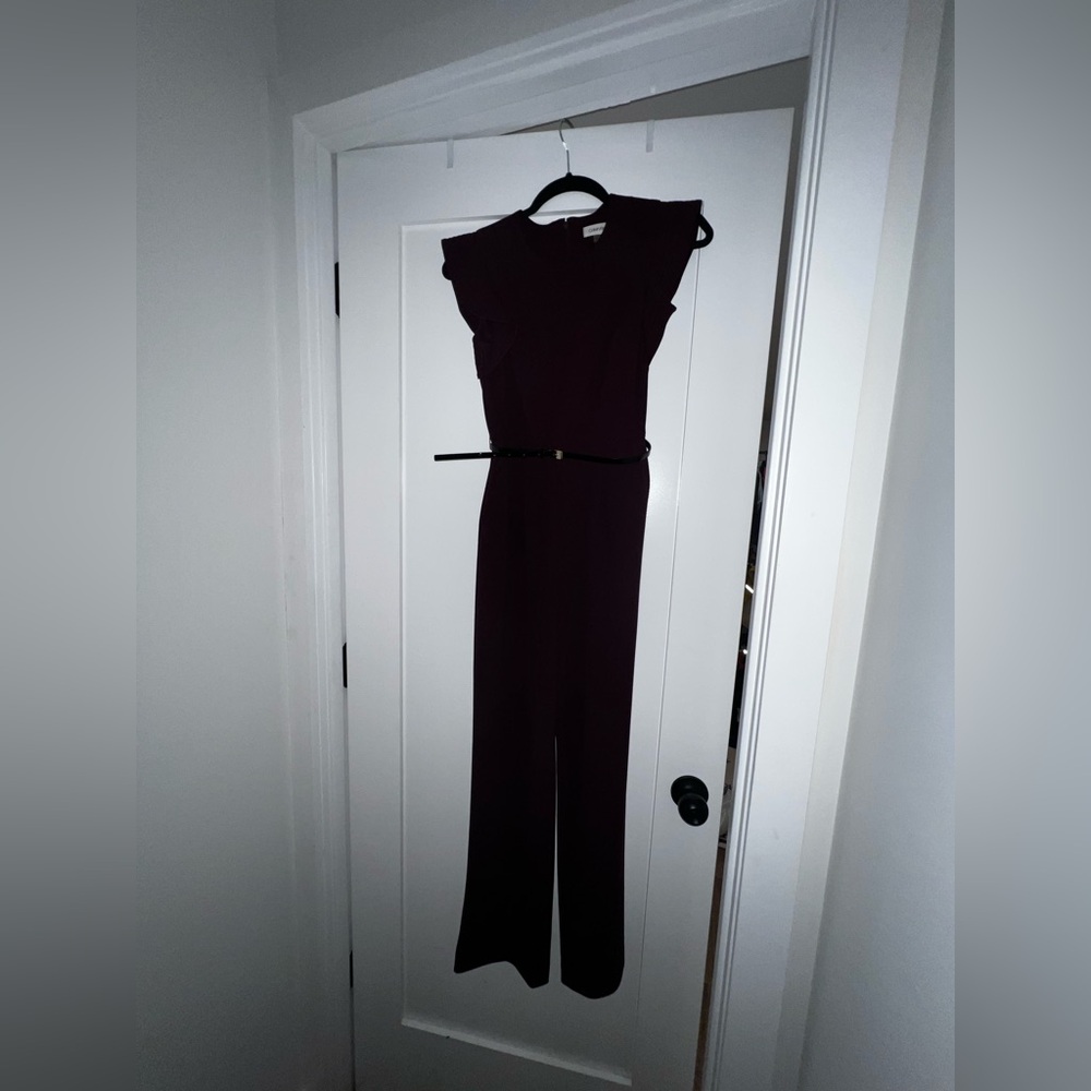 Calvin Klein Black Jumpsuit with Belt - Petite